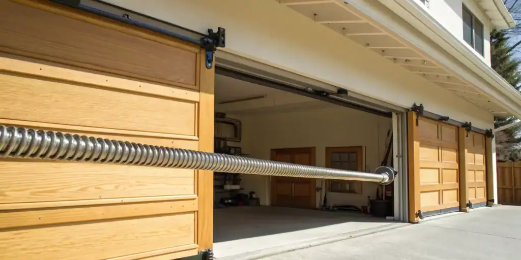 Garage door torsion spring replacement.