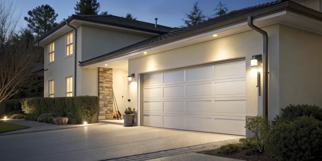 Residential garage door not opening, but the opener light is on.